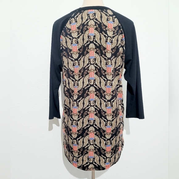 LULAROE Woman's Patriotic Raglan Sleeve Jersey Top Shirt 4th Of July Size Large - Picture 3 of 11